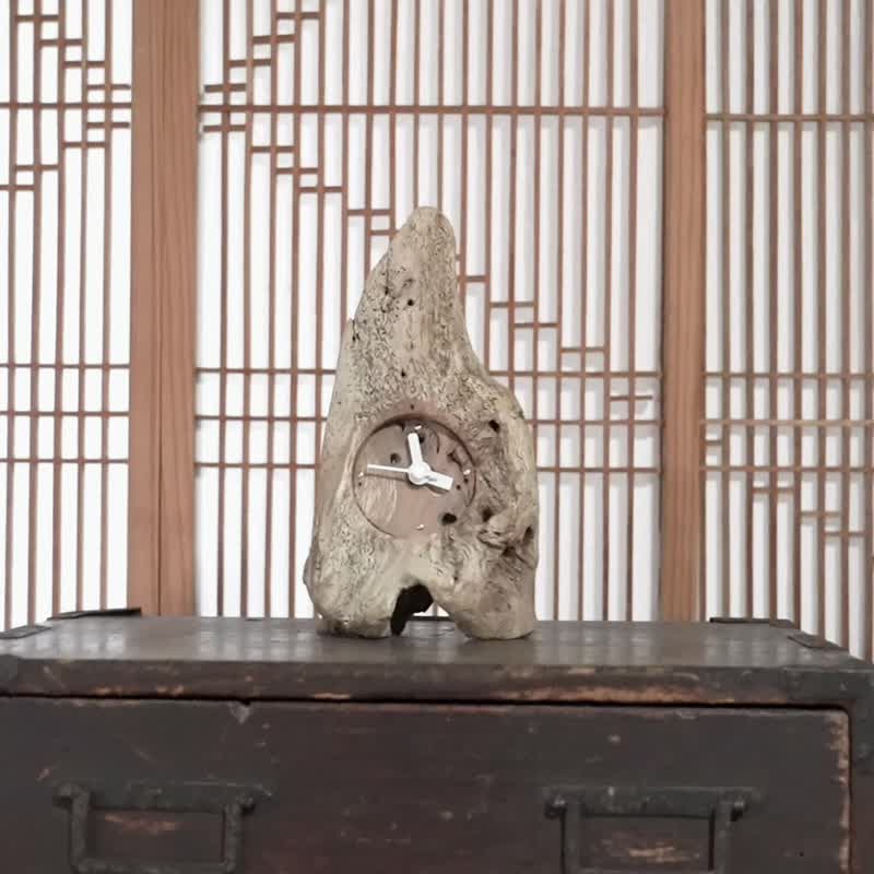 自然素材时钟 漂流木时钟 摆钟 挂钟 壁挂时钟 窗边装饰 木头时钟 105 - 时钟/闹钟 - 木头 白色