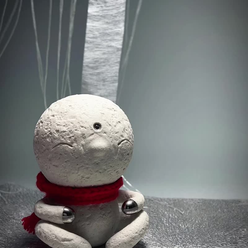 【静心沙弥】禅意摆饰雕塑 居家疗愈陶艺摆件 - 摆饰 - 瓷 白色