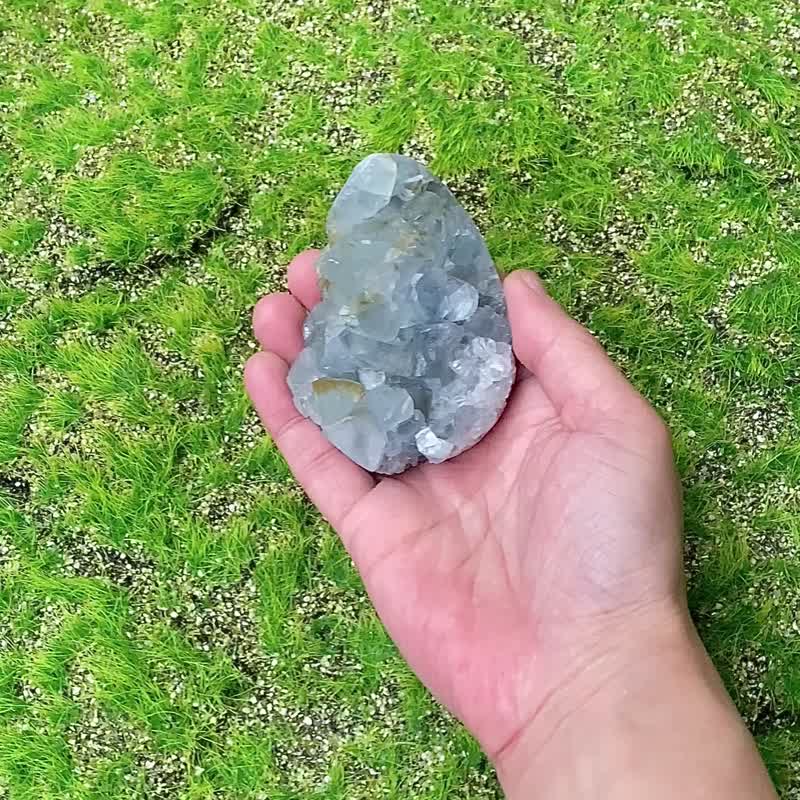 天然原矿天青雨滴 天青石镇 蓝水晶 疗愈 净化 开运 快速出货 - 摆饰 - 水晶 蓝色