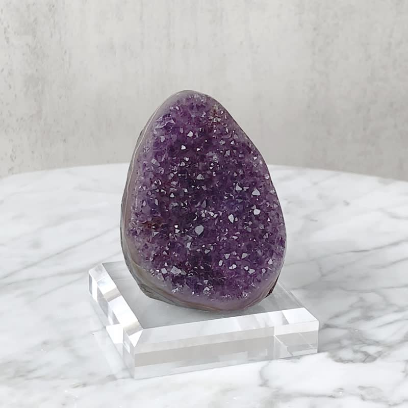 紫晶镇 圆润蛋型// 开运招财 智慧创意 镇宅化煞 紫水晶// 赠底座 - 摆饰 - 水晶 紫色