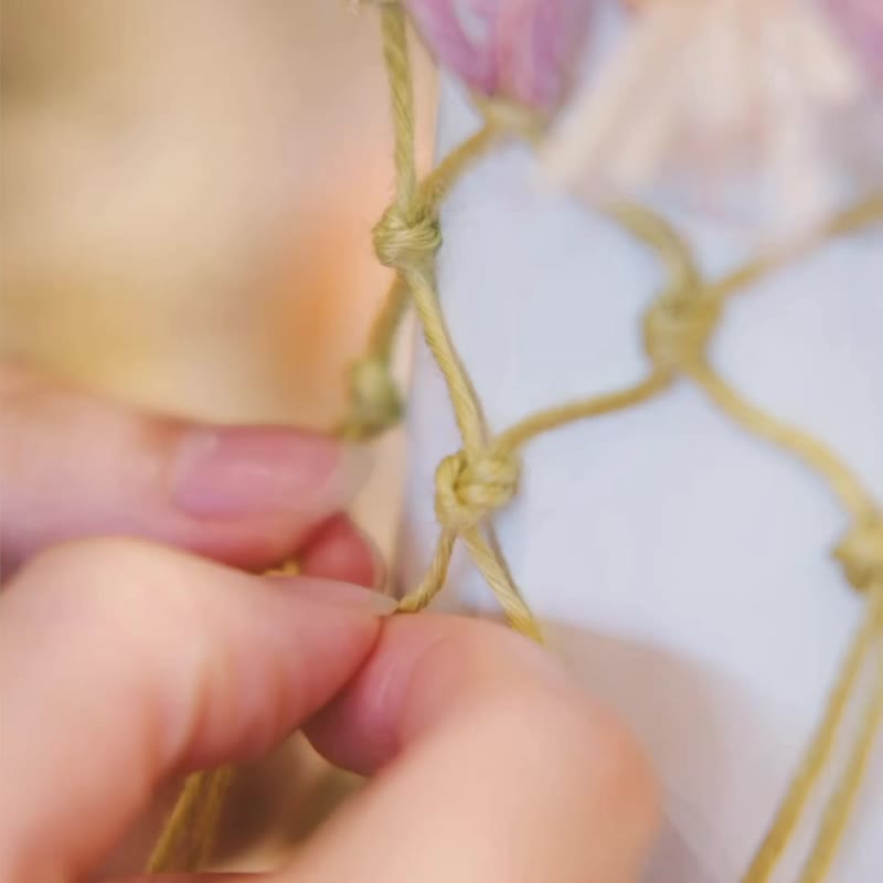 【台南】可收纳/饮料袋/编织/水壶袋/小花篮 - 编织/羊毛毡/布艺 - 其他材质 