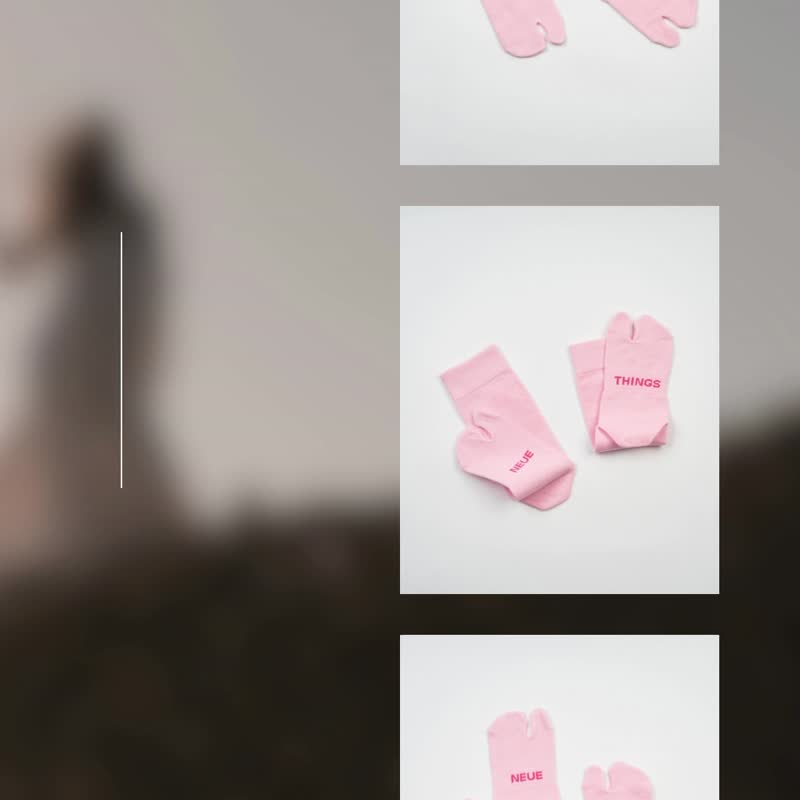 Tabi socks匹马棉两趾袜素色系列-少女粉 - 袜子 - 棉 粉红色