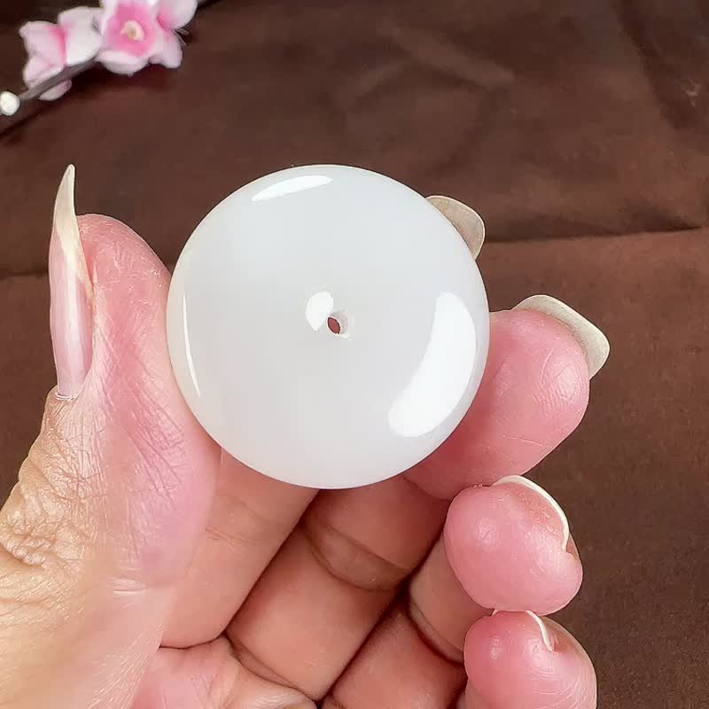 秒杀价 天然新疆和田玉羊脂玉平安扣吊坠 玉质细腻 典雅大气 - 吊饰 - 玉石 