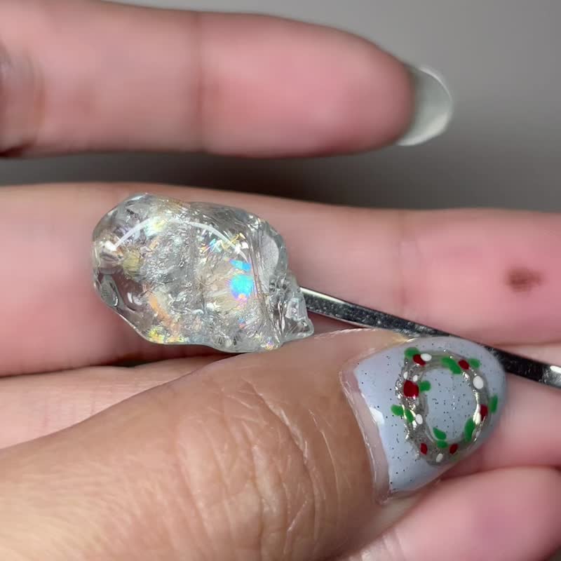 S925银海蓝宝原矿日本发夹 - 发饰 - 半宝石 蓝色