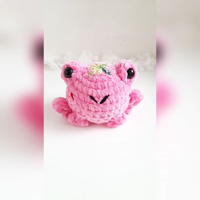 粉红色青蛙玩具   草莓青蛙   青蛙爱好者给老师的礼物 - 玩偶/公仔 - 聚酯纤维 粉红色