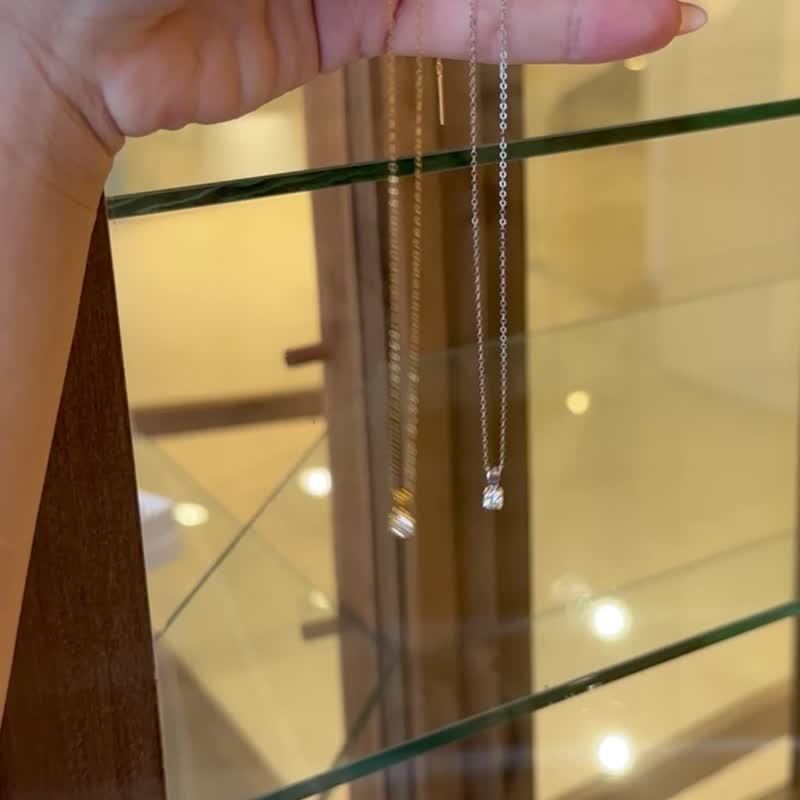 SV925 莫桑石项链 4 毫米 - 项链 - 纯银 多色