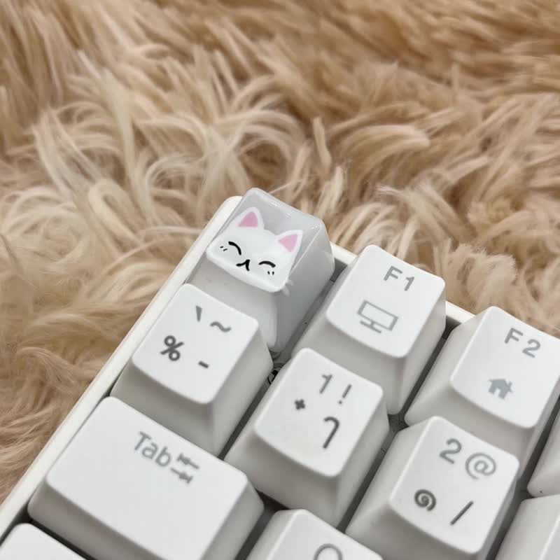 OEM键帽白猫微笑 - 电脑配件 - 塑料 透明