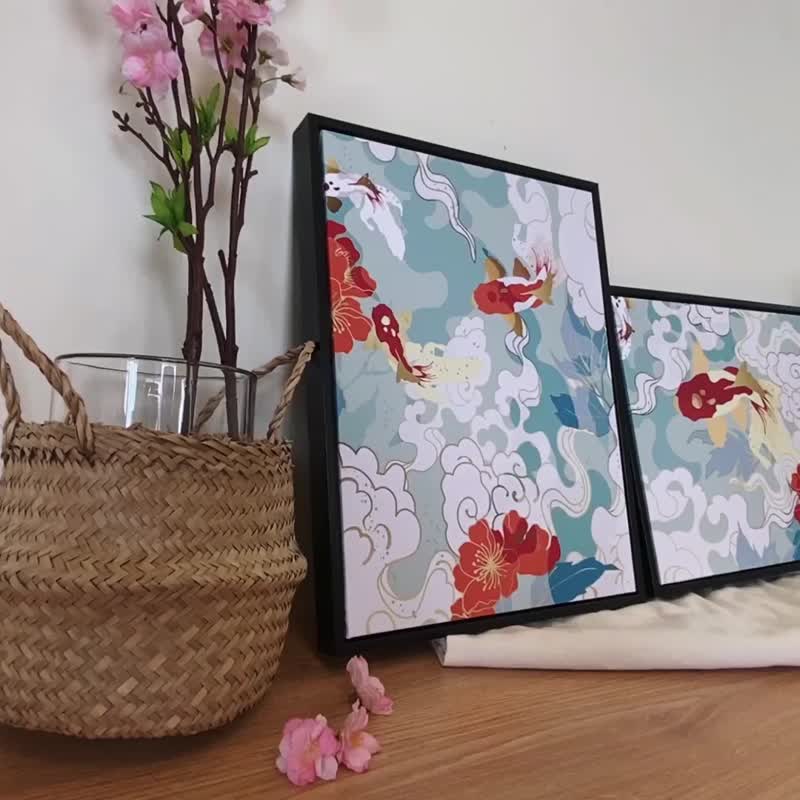 锦鲤 • 西巡 - 锦鲤/过年挂画/卧室挂画/日式挂画/插图/西巡 - 海报/装饰画/版画 - 棉 多色