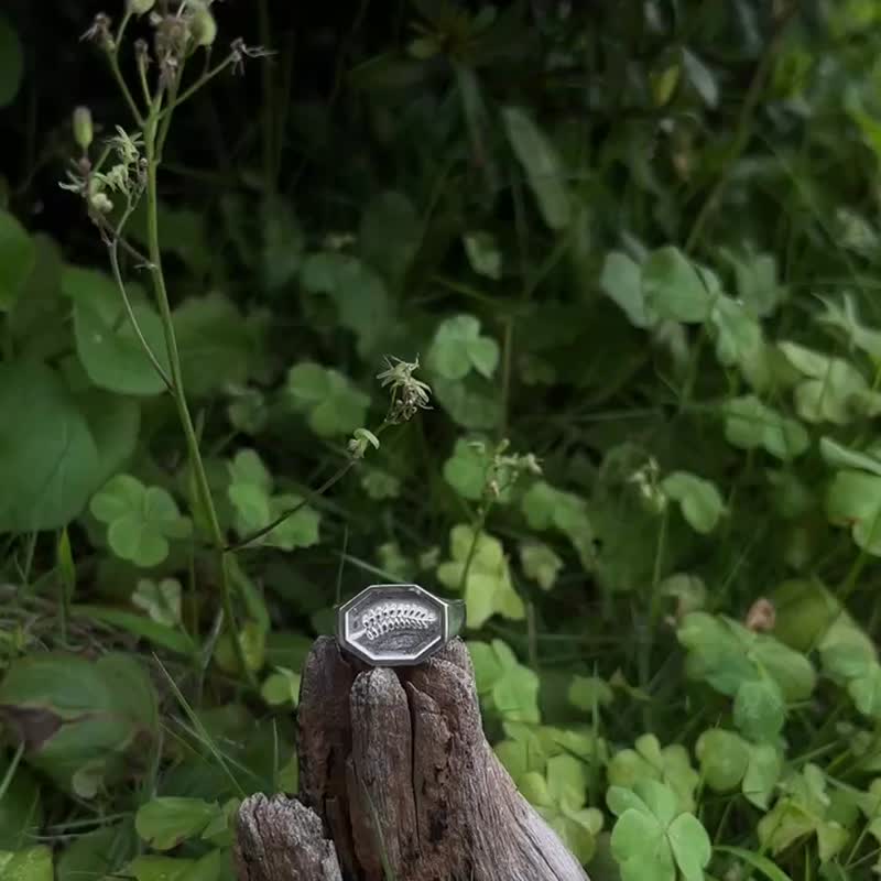 KUÂN KUÂN 绿植系列 封蜡戒 蕨类戒 纯银 - 戒指 - 纯银 银色