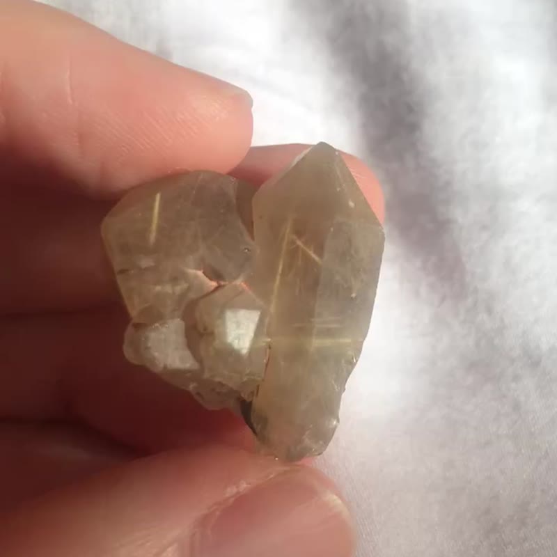 钛晶簇 水晶簇 髪晶 城堡 金发晶 天然水晶 摆设 水晶原矿 原石 - 摆饰 - 水晶 金色