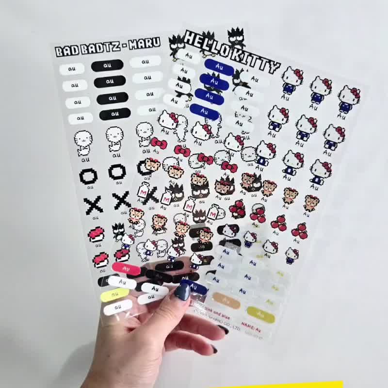 Pink and Blue × Sanrio 三丽鸥联名立体姓名贴纸 Hello Kitty - 贴纸 - 其他材质 