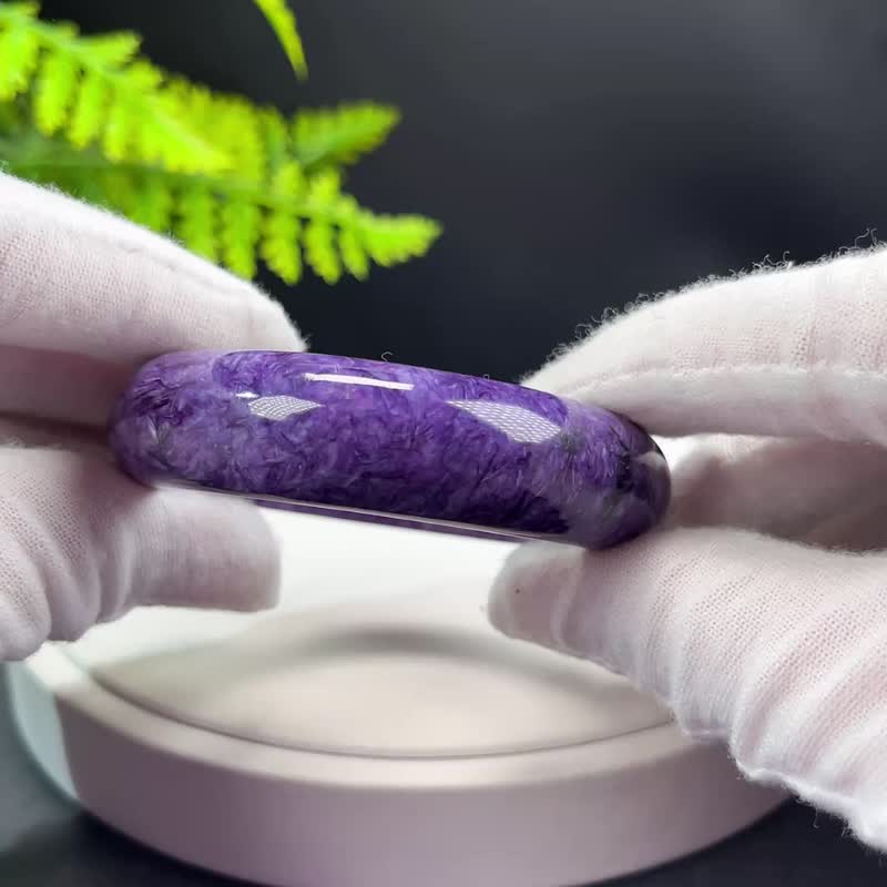 高等级 紫龙晶手镯 52+MM 高瓷玉化宝石手环女 智慧灵感 洞察好运 - 手链/手环 - 宝石 紫色