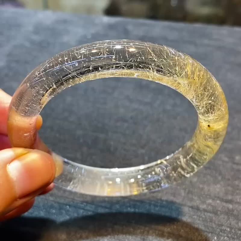 收藏级 超美纯天然发晶手镯 内径53mm 可遇不可求 - 手链/手环 - 玉石 