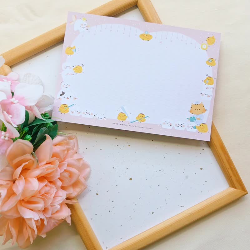 【24H 快速出货】牙仙子的金币 布丁小鸡手绘明信片 18 (可加购信封 - 卡片/明信片 - 纸 粉红色