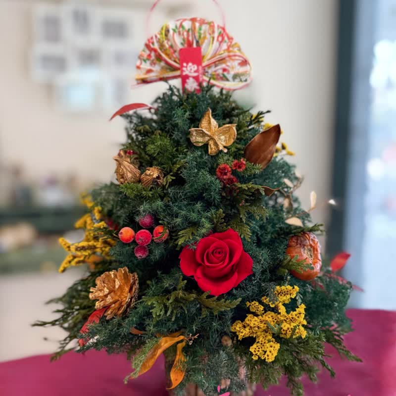 永生迎春树  永生迎春桌花 居家摆饰 新春礼物 自取85折 - 干燥花/捧花 - 植物．花 红色