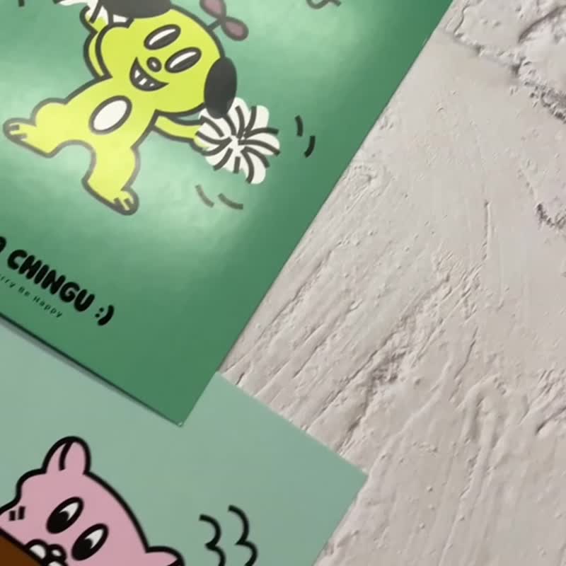 BOBO CHINGU :)  LOVE PUDDING 明信片 酷卡 创意插画 - 卡片/明信片 - 纸 