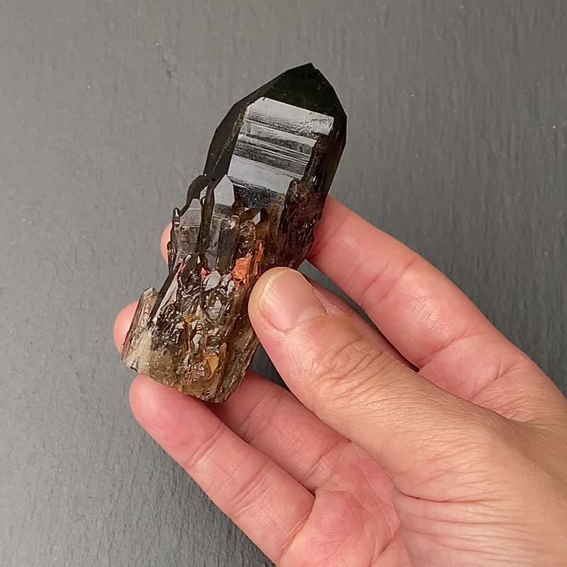 天然原矿黑菠萝骨干 黑水晶 x天然水晶消磁石净化充电消磁套组 - 其他 - 水晶 多色