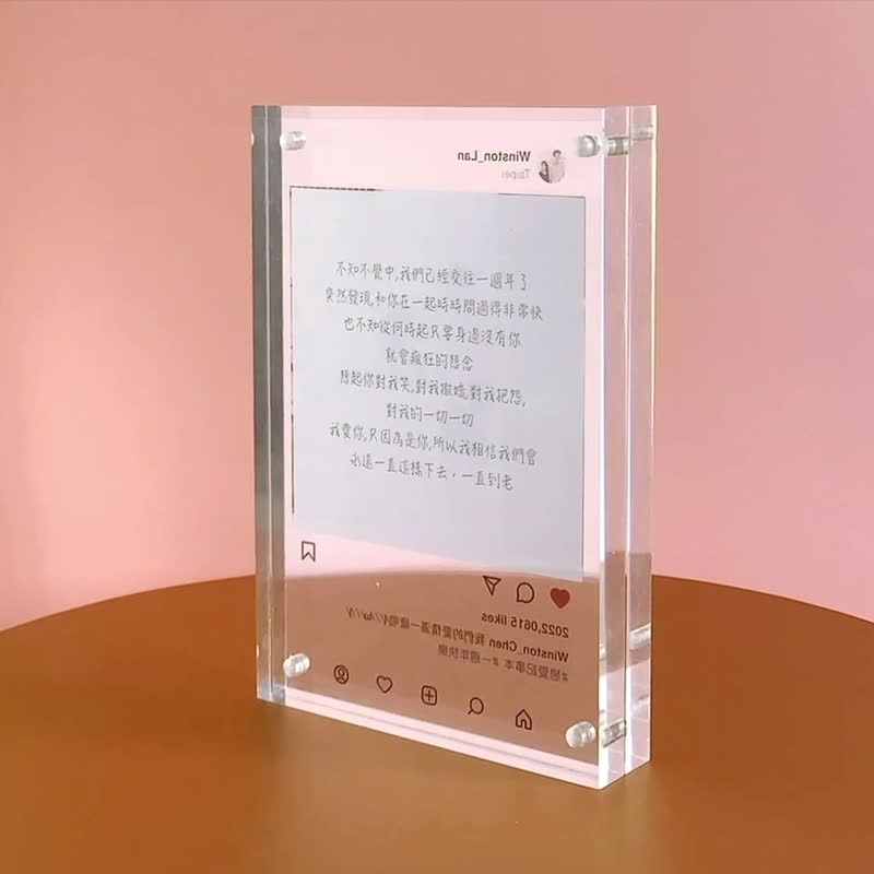 订制IG相框 instagram毕业合照 定制照片和文字礼物 送闺蜜送朋友 - 摆饰 - 压克力 