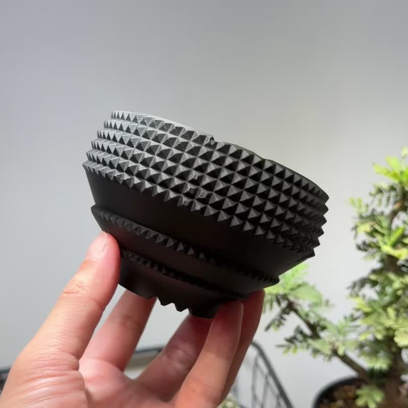 CBP004植木钵 原创设计/3D打印/多肉块根植物/盆器盆栽/送礼 - 植栽/盆栽 - 塑料 黑色