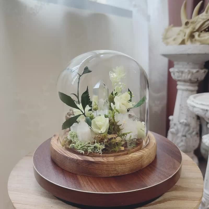 森白秘境_水晶花园。白水晶柱 净化空间 微景观玻璃罩 - 植栽/盆栽 - 水晶 白色