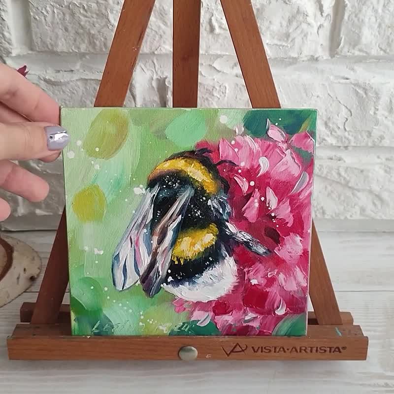 大黄蜂油画蜜蜂小艺术蜜蜂艺术品花卉画蜜蜂油画 - 墙贴/壁贴 - 其他材质 红色