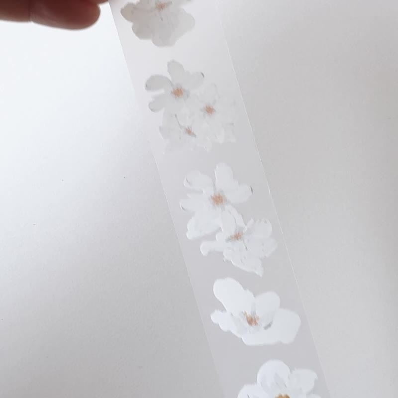 油画棒花瓣 3cm x 10M 雾面PET胶带 + 白墨附离型纸 - 纸胶带 - 塑料 多色