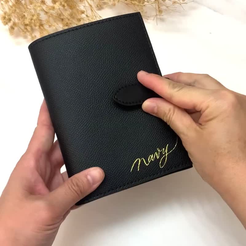 【客制】真皮 护照套 * 银包 * 零钱包 三合一 烫金名字 黑/卡其 - 护照夹/护照套 - 真皮 黑色