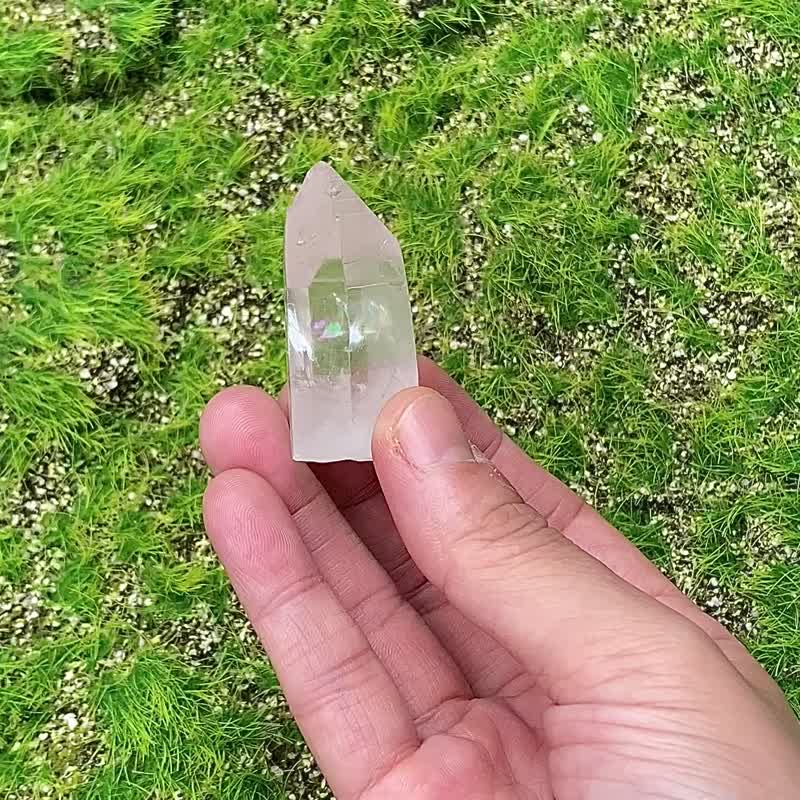 天然冰透可爱彩虹白水晶 家居 办公室 疗愈 消磁 摆件 - 摆饰 - 水晶 白色