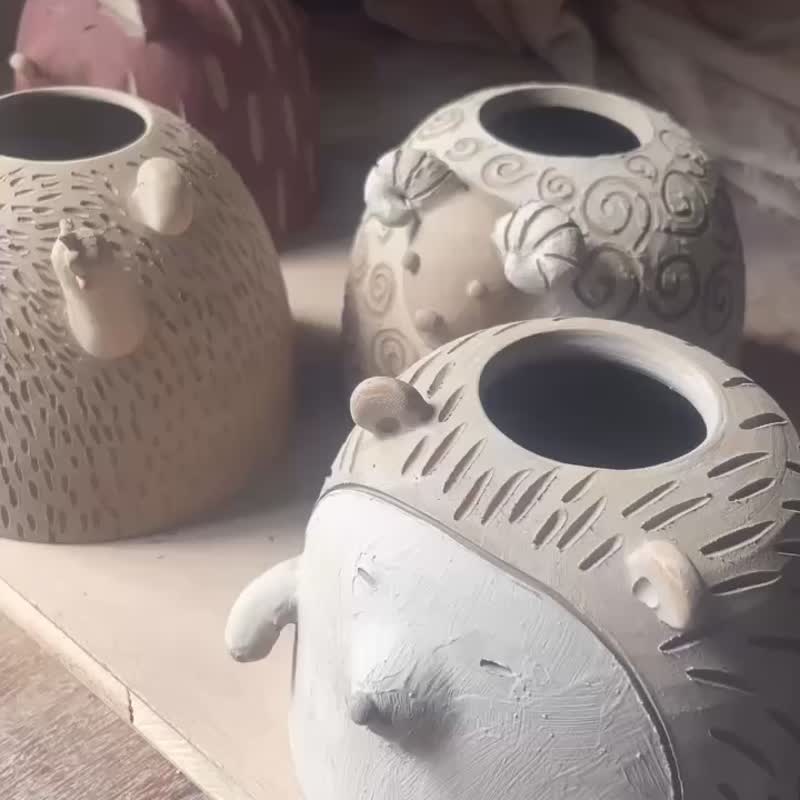 动物灯罩 手捏陶 手作课程 亲子陶艺 - 陶艺 - 陶 