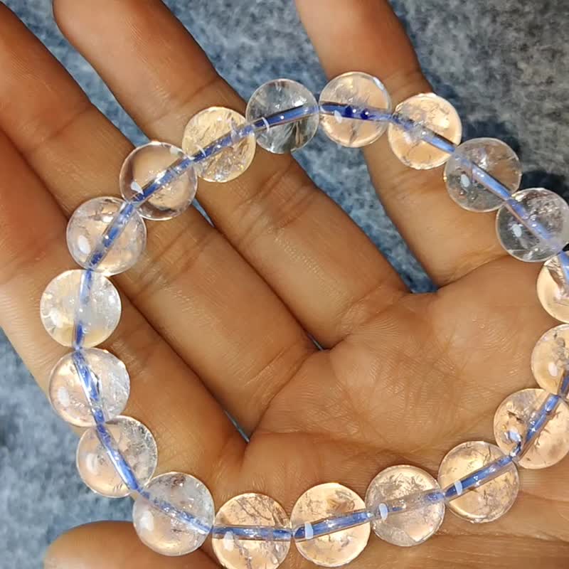 巴基斯坦 9mm 10mm 10.5mm 11mm 白阿塞 Azeztulite 手串 - 手链/手环 - 水晶 白色