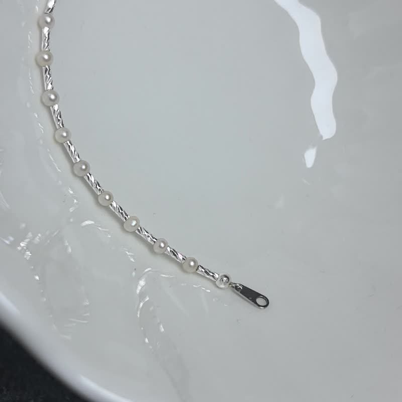 极简轻奢 满天星 天然淡水珍珠 炫彩 手链 - 手链/手环 - 珍珠 白色