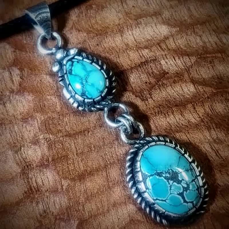 【Captain Flint手作银饰】异域翠语 绿松石纯银吊坠 MIT自做自售 - 项链 - 宝石 蓝色