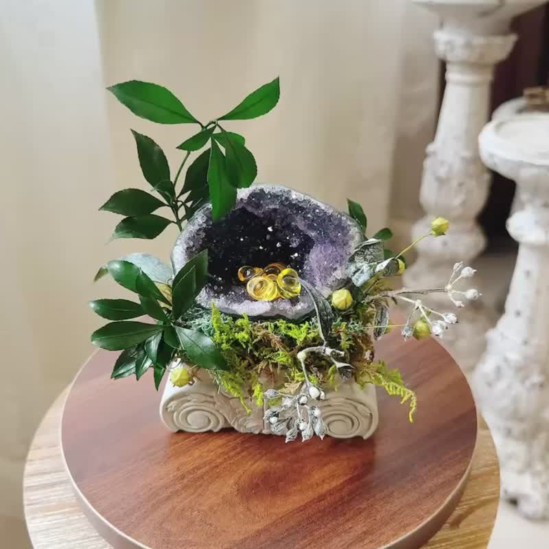 文艺复兴_紫水晶洞 招财消磁 罗马柱上的疗愈小宇宙 - 植栽/盆栽 - 水晶 紫色