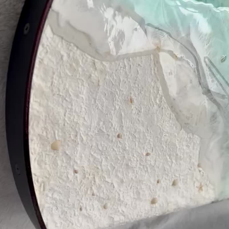 Loft wood Beach wall clock, resin ocean clock with sea shell 壁飾 掛鐘 藍染 女 禮物 入厝禮物 - 时钟/闹钟 - 树脂 蓝色