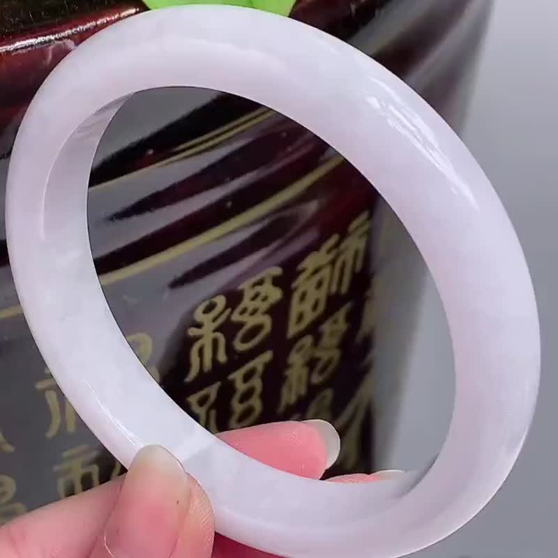 天然翡翠 缅甸 A玉 玉镯 • 翡翠福镯 - 手链/手环 - 玉石 紫色