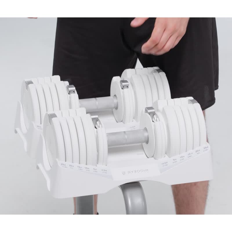 Pure Series 12.5kg(27.5LB) 10段重量 可调式哑铃(白) - 运动/健身用品 - 其他金属 白色