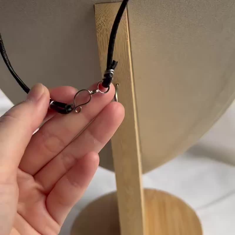 烟水晶金属编织_牛皮绳项链_库桑斯克_中性饰品_天然石_矿石_欧美 - 项链 - 水晶 