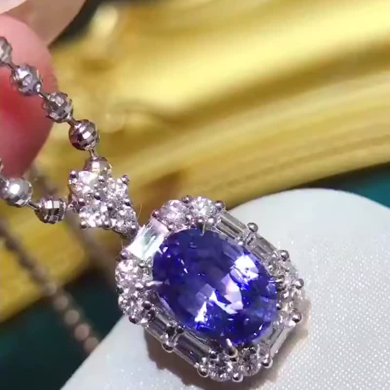 无烧蓝宝石吊坠蓝宝石2.56ct - 项链 - 宝石 
