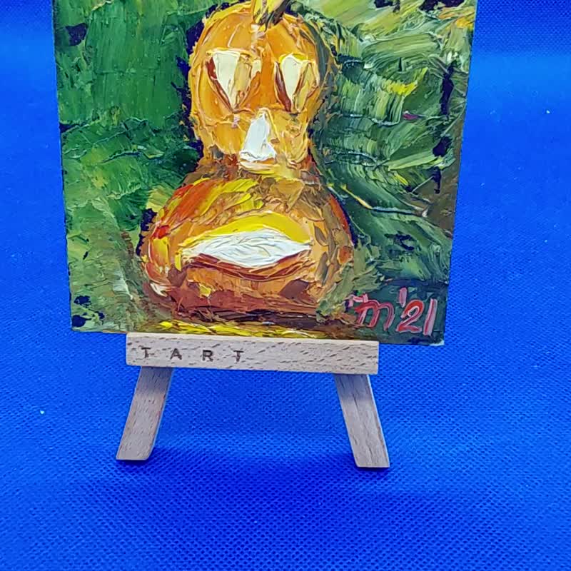 万圣节迷你绘画橙色南瓜。原创手工制作。壁画 - 墙贴/壁贴 - 其他材质 橘色