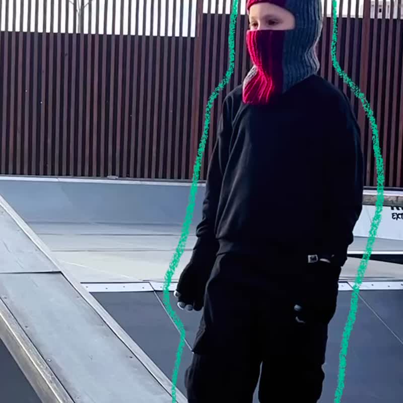 巴拉克拉法帽。猫耳帽。 《二十一名飞行员》粉丝礼物。克兰西面具。 2合1 - 帽子 - 羊毛 灰色