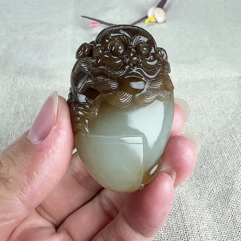 秒杀价 天然新疆和田玉且末糖白玉钟馗吊坠 玉质细腻温润 - 吊饰 - 玉石 
