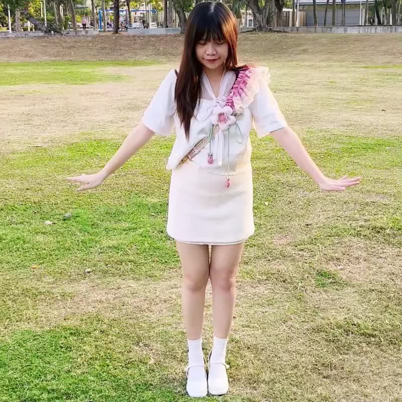 草莓花朵手机背带 - 挂绳/吊绳 - 棉 