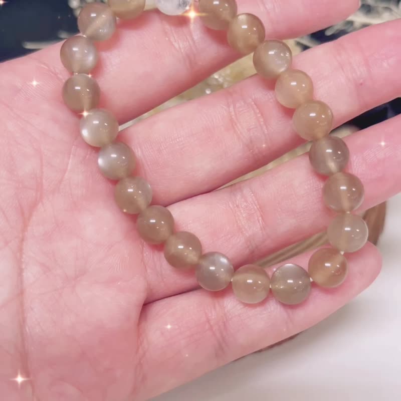 心灵宝石/温暖的力量-天然奶茶月光石手链 - 手链/手环 - 水晶 