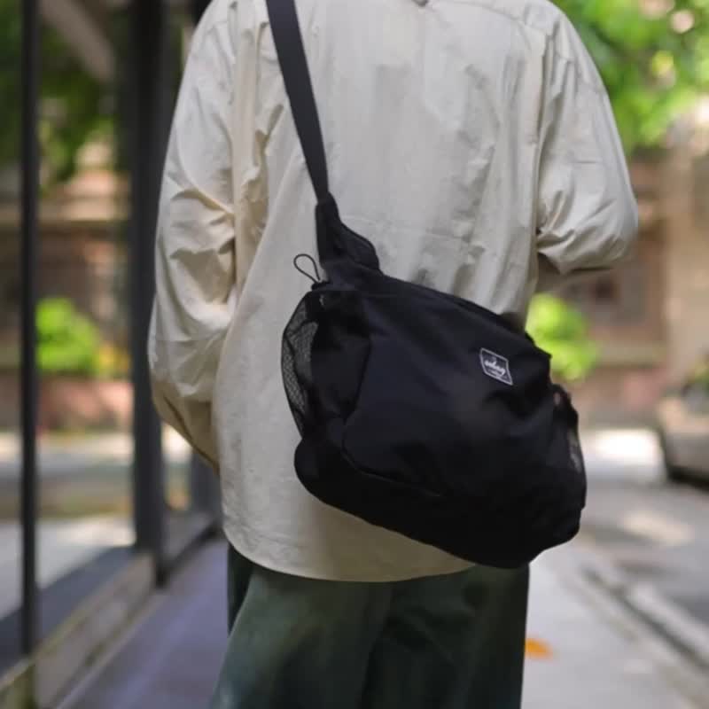 sobag日系工装单肩斜挎防泼水尼龙布包男简约通勤纯色大容量布包 - 侧背包/斜挎包 - 尼龙 灰色