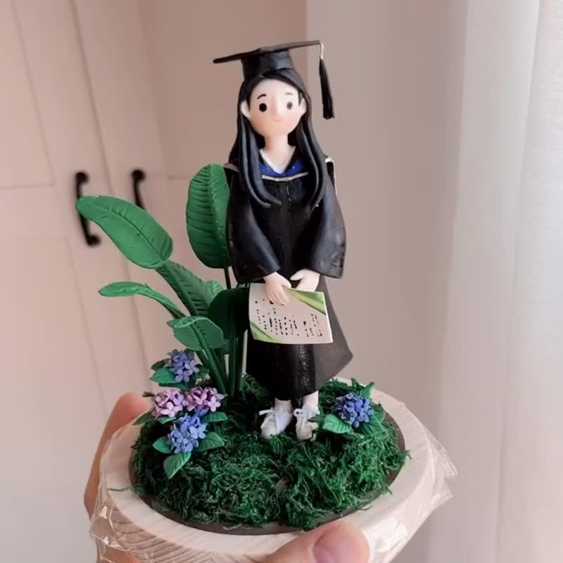 【定制】毕业礼物、硕士贺礼、博士公仔 - 摆饰 - 粘土 蓝色