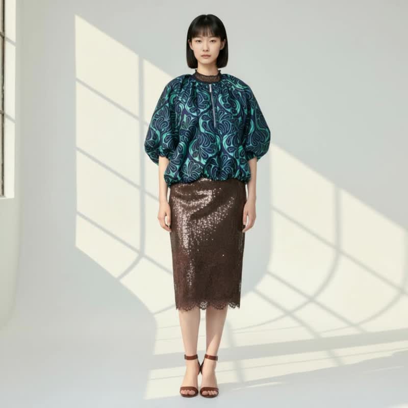 考文特花园 绿色气球外套 - 女装休闲/机能外套 - 丝．绢 多色