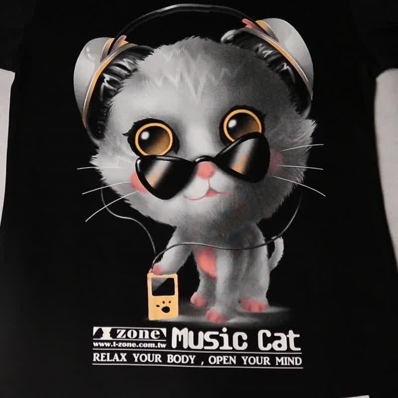 Music Cat I / 音乐猫 I - 女装 T 恤 - 棉 