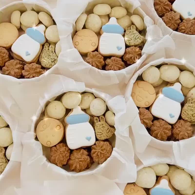 可可爱爱 弥月/宝宝 手工饼干礼盒 - 手工饼干 - 新鲜食材 蓝色