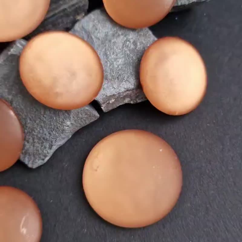 2 件玻璃手工 Lunasoft 凸圆面 Lucite 缎面凸圆面铜金太阳 - 零件/散装材料/工具 - 玻璃 金色