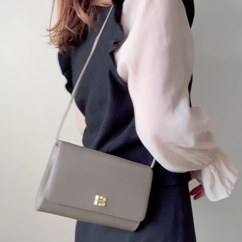 中古 Givenchy 纪梵希 牛皮两用手袋 - 侧背包/斜挎包 - 真皮 卡其色